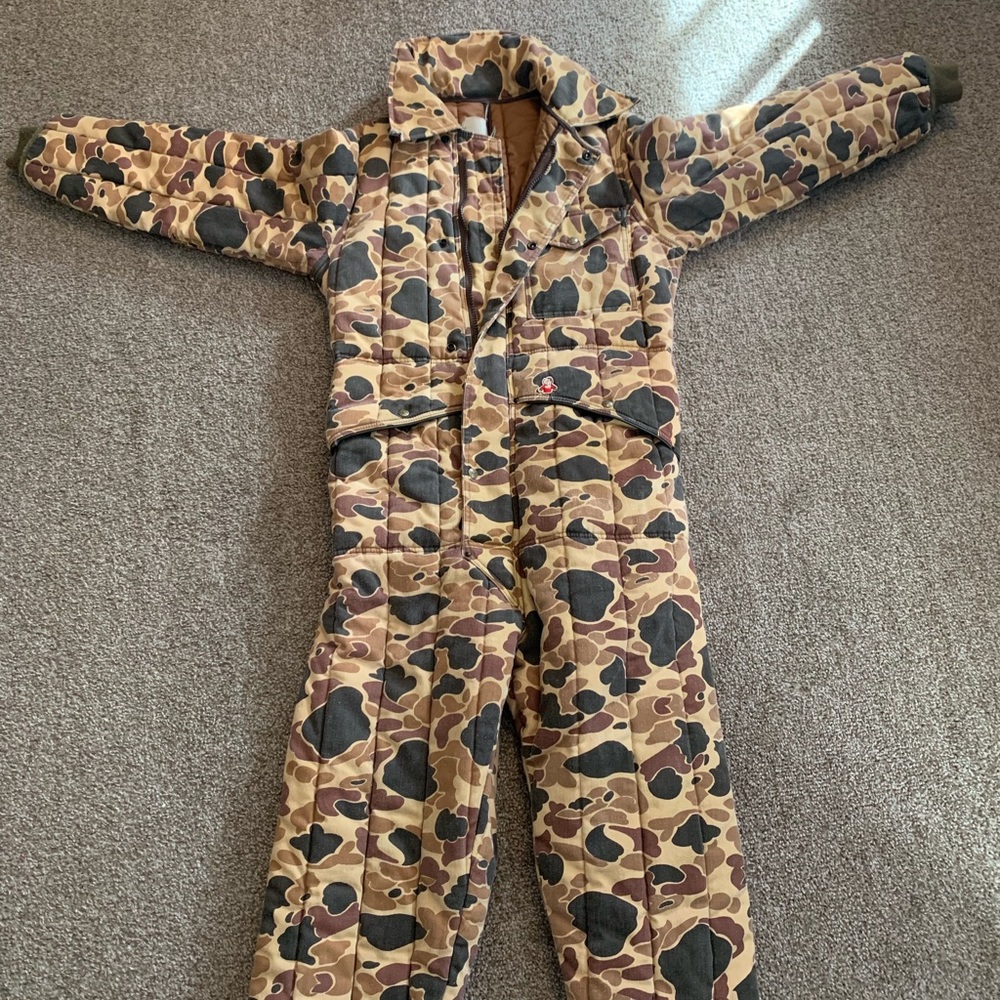 Camo snow suit.
